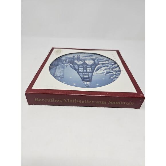 1990 BAREUTHER Christmas Plate The Old Forge In Rothenberg Vintage German Decor - Picture 6 of 9